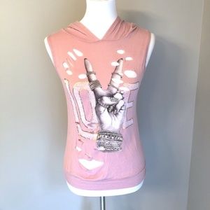 Distressed Hooded Graphic Tank By Dice